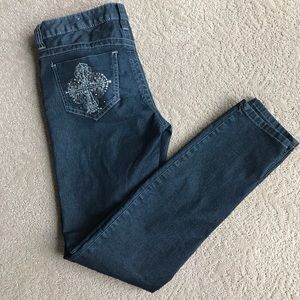 Guess Embellished Studded Skinny Jeans 28